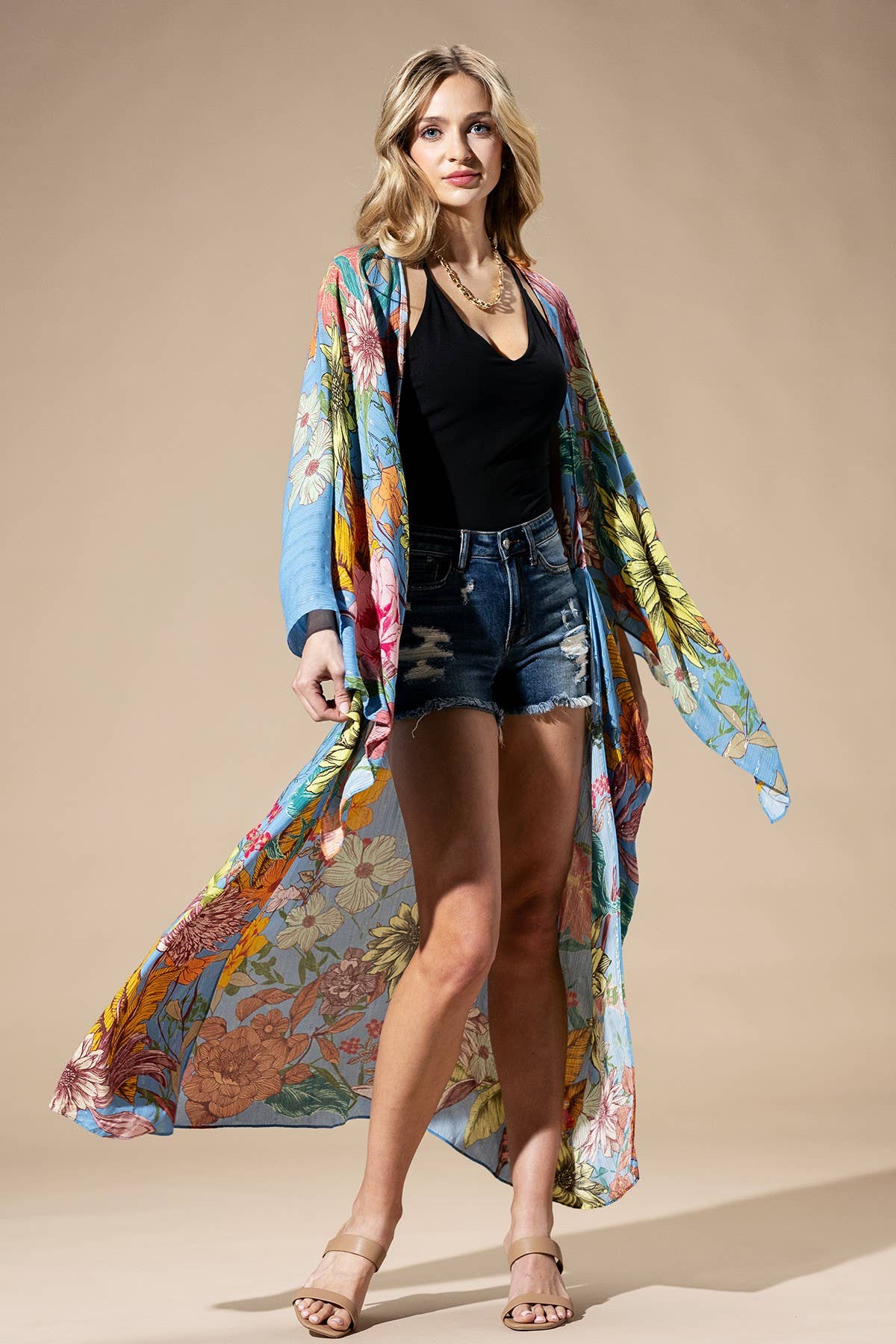 Lurex Floral Light Duster Kimono – Effortless Shine & Elegance