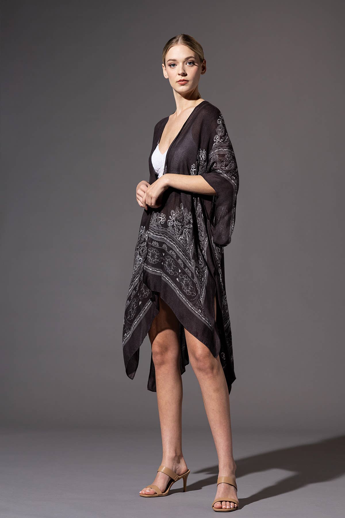 Mandala Lotus Border Woven Kimono