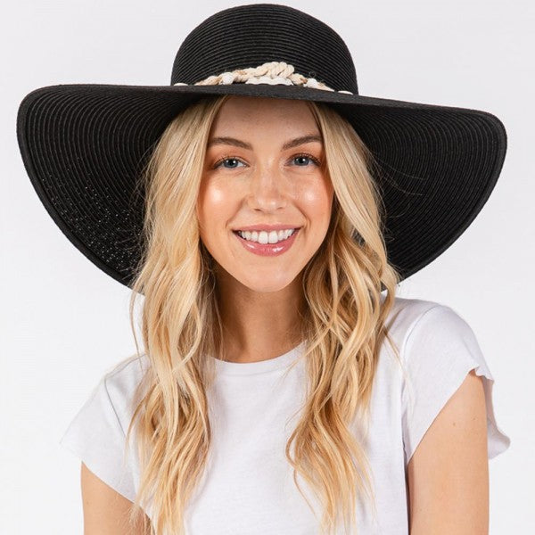Sun Hat With Braided Band With Shells 7201660