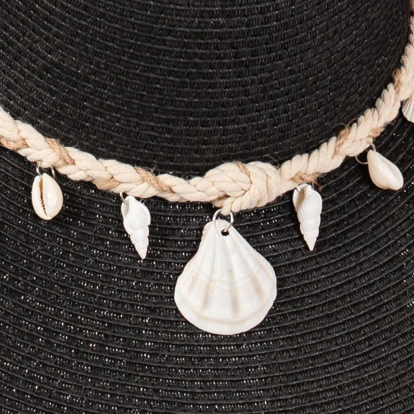 Sun Hat With Braided Band With Shells 7201660