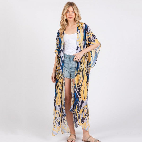 Boho Print Long Kimono 7322801