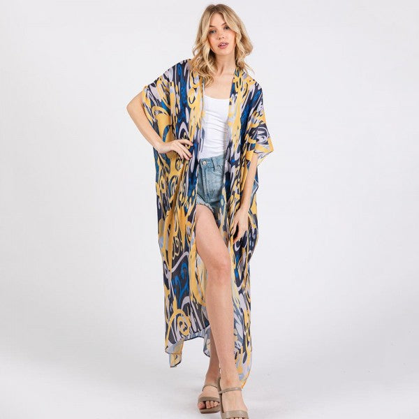 Boho Print Long Kimono 7322801