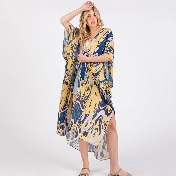 Boho Print Long Kimono 7322801