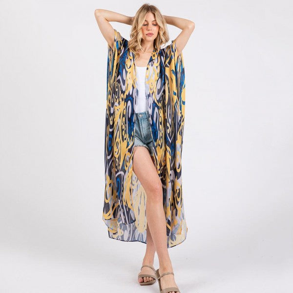 Boho Print Long Kimono 7322801