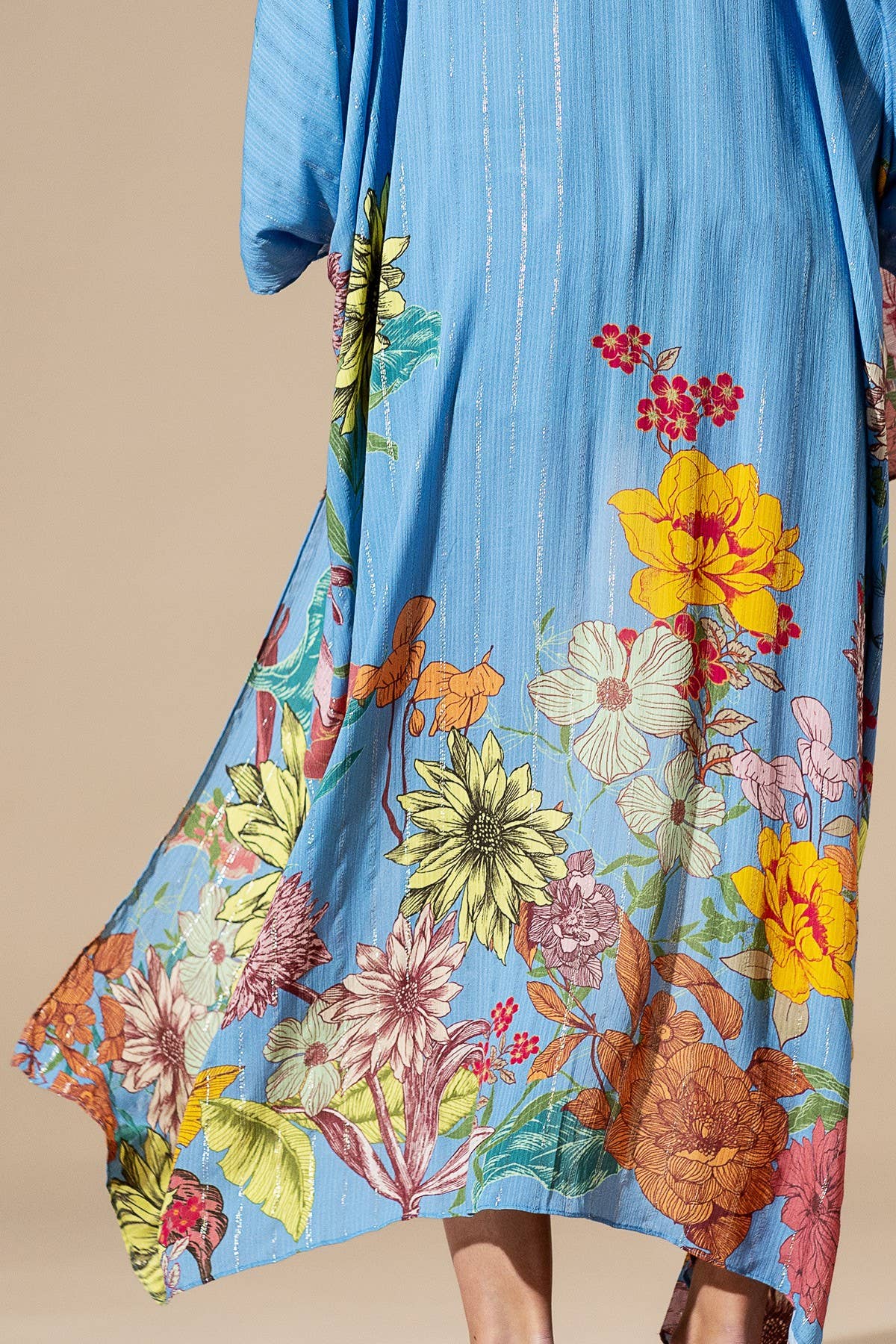 Lurex Floral Light Duster Kimono – Effortless Shine & Elegance