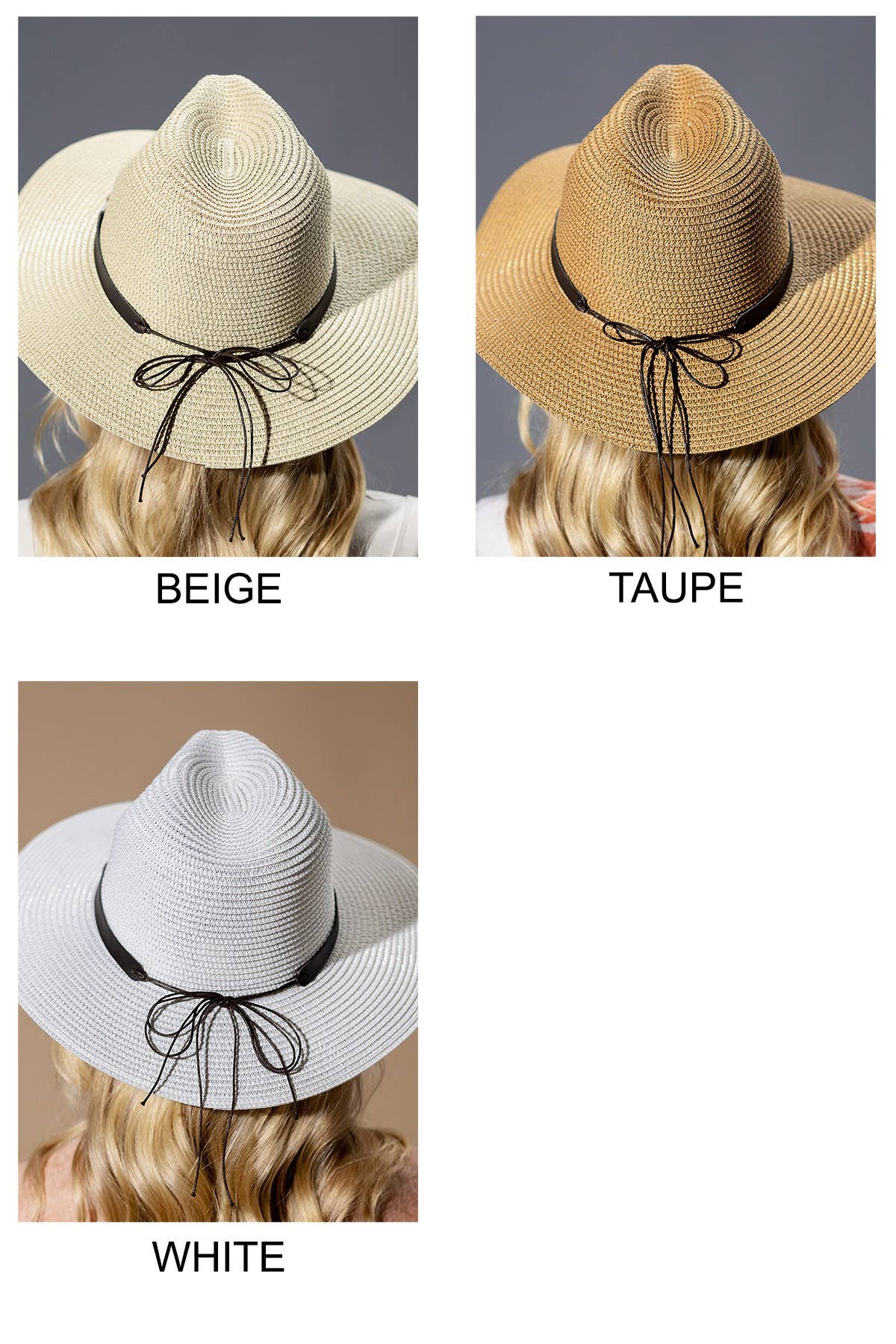 Turquoise Beaded Band Straw Sun Hat: WHITE(WH)
