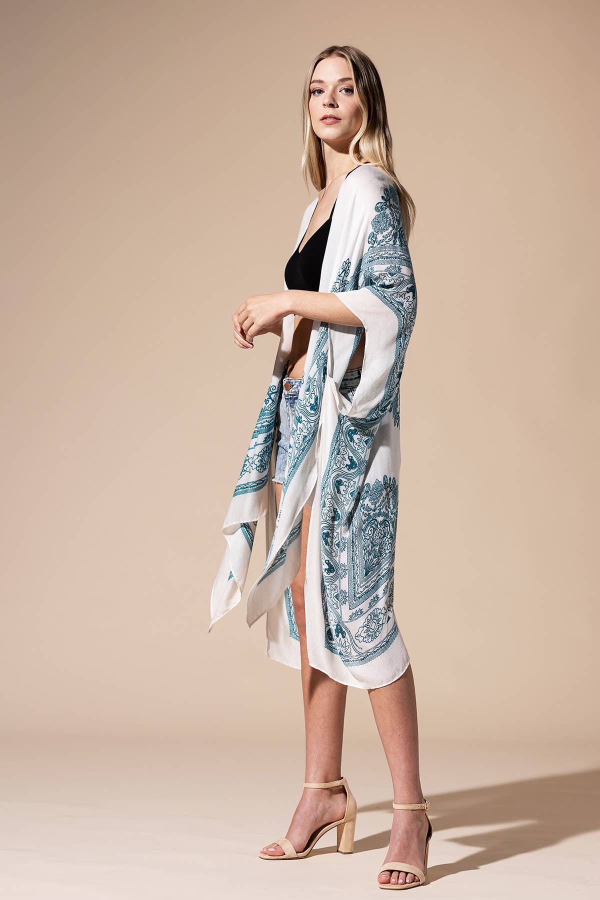 Mandala Lotus Border Woven Kimono