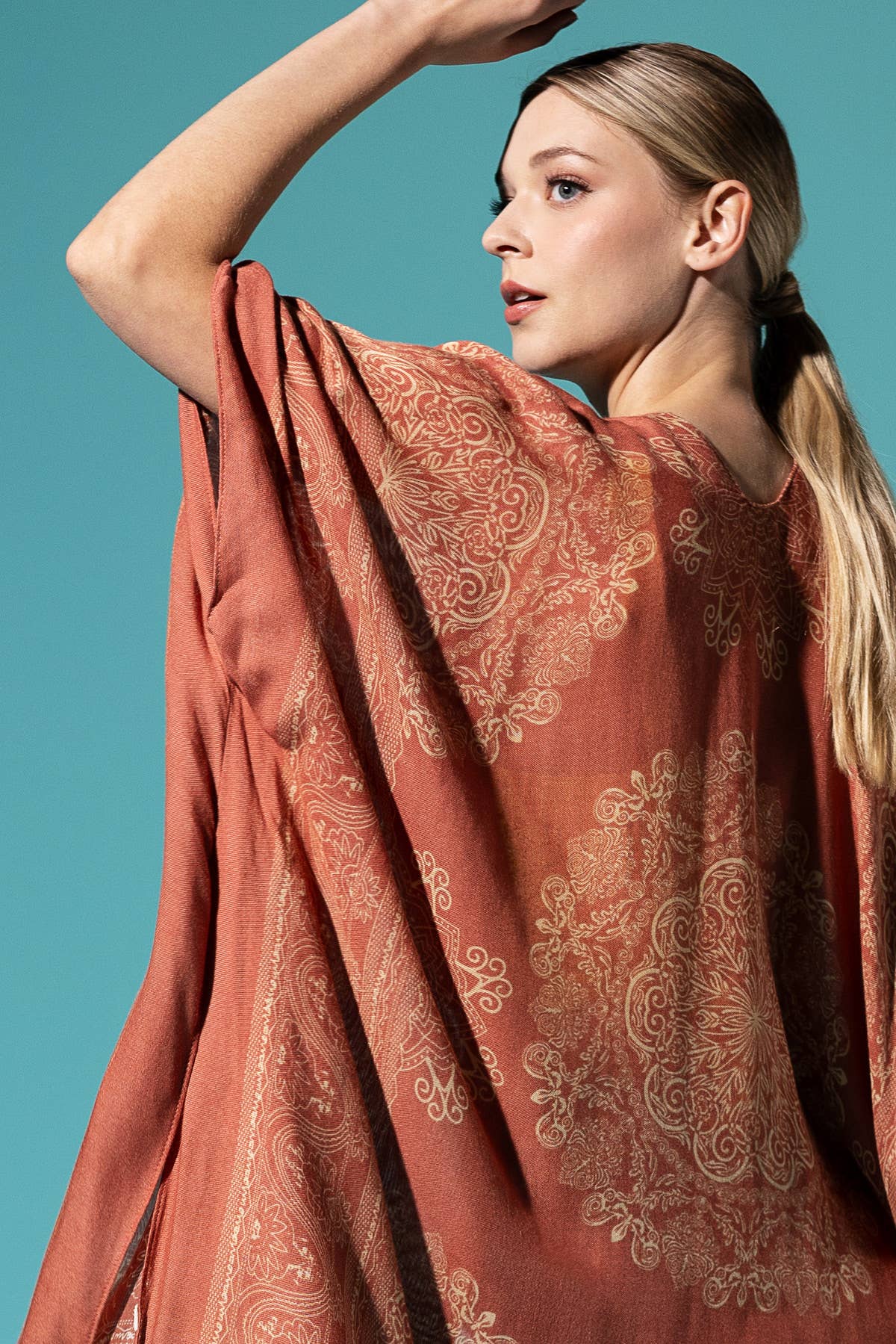 Mandala Lotus Border Woven Kimono