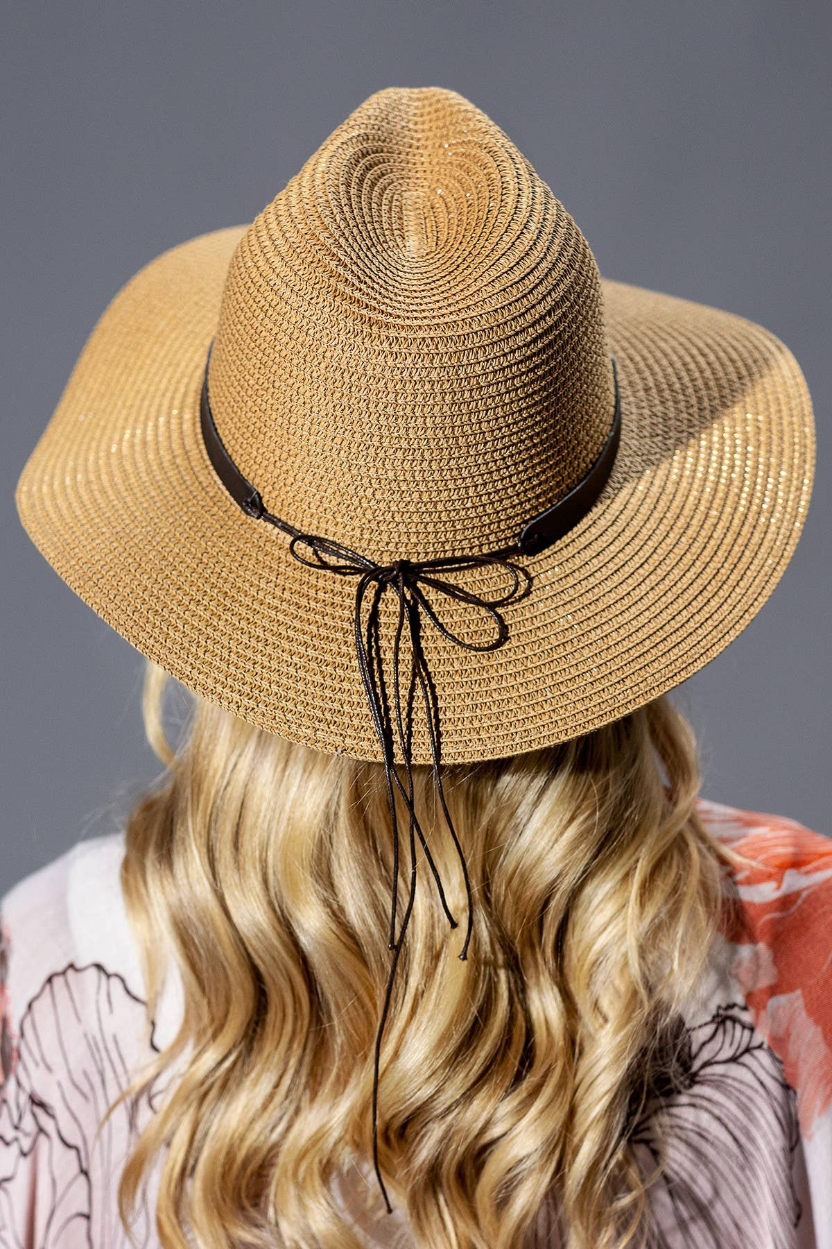 Turquoise Beaded Band Straw Sun Hat: WHITE(WH)