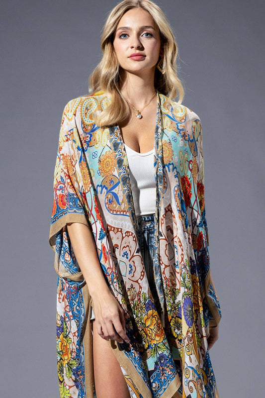 Gold Blue Mandala Kimono: GOLD BLUE MANDALA
