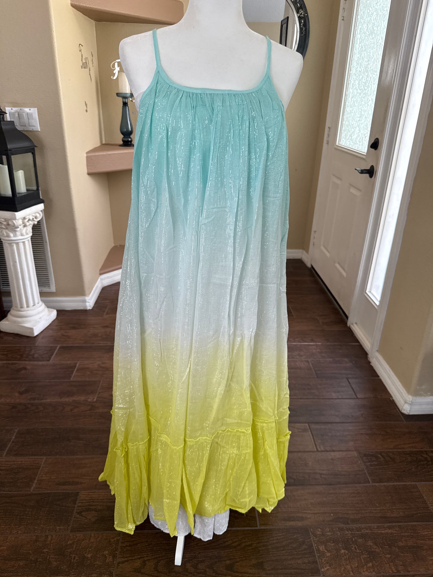Ocean Wavy Dress: Ocean Blue / Small/Medium