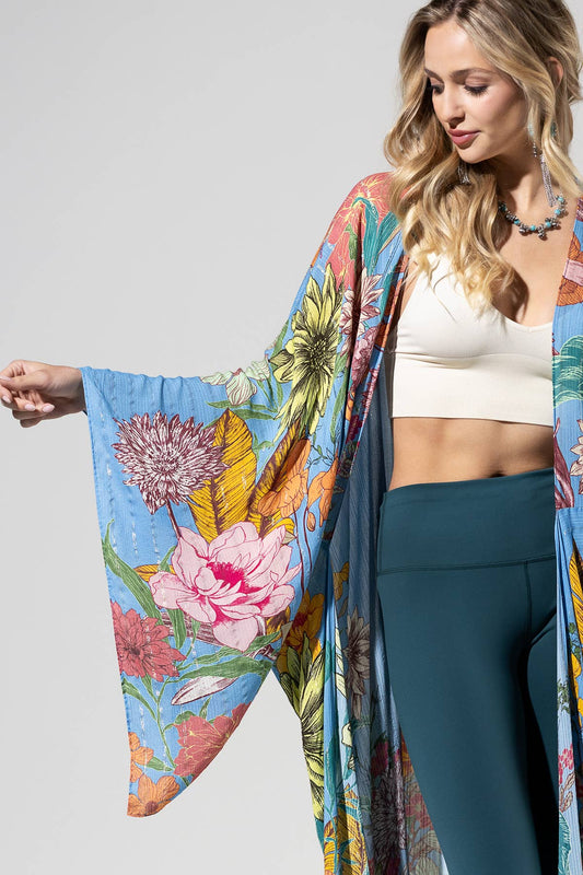 Lurex Floral Light Duster Kimono – Effortless Shine & Elegance