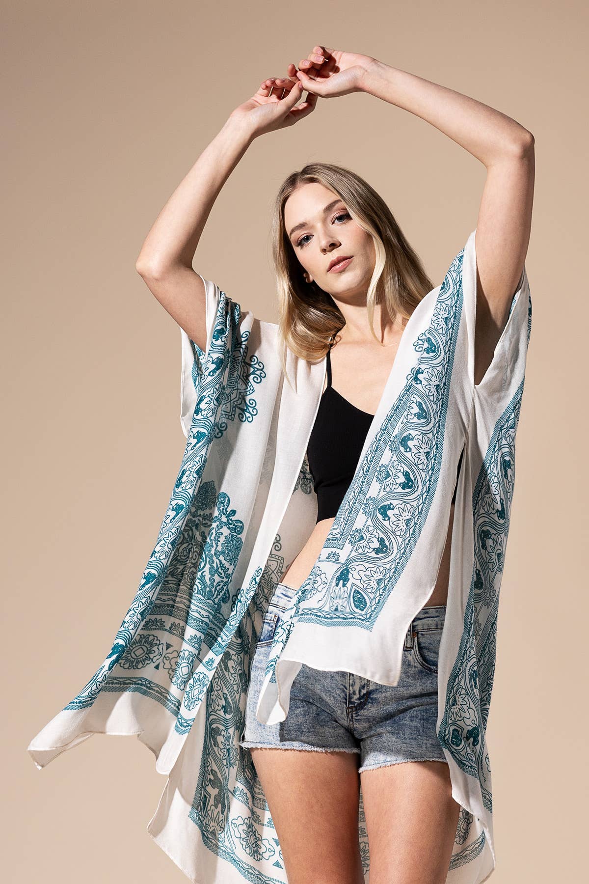 Mandala & Lotus Semi-Sheer Woven Kimono