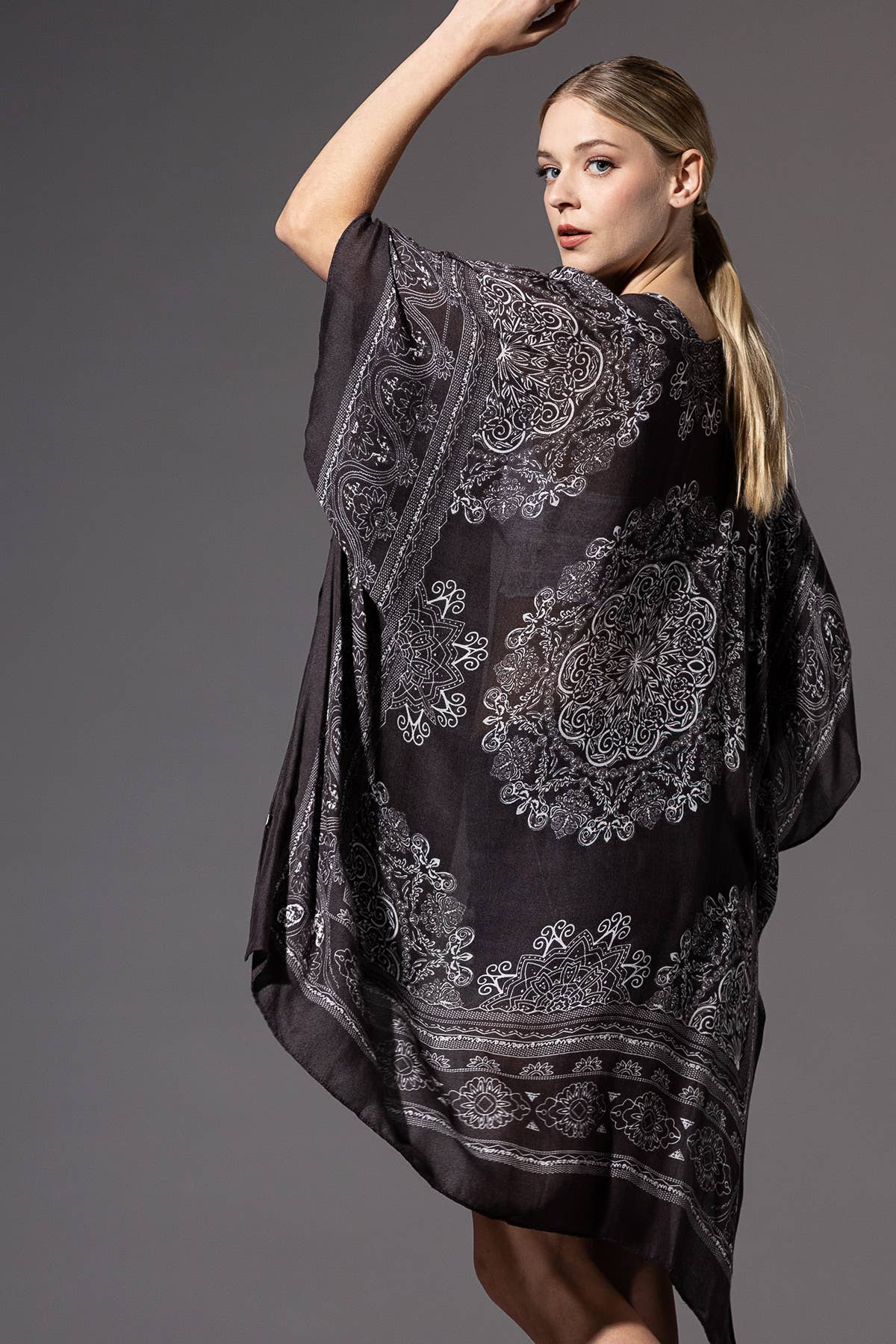 Mandala & Lotus Semi-Sheer Woven Kimono