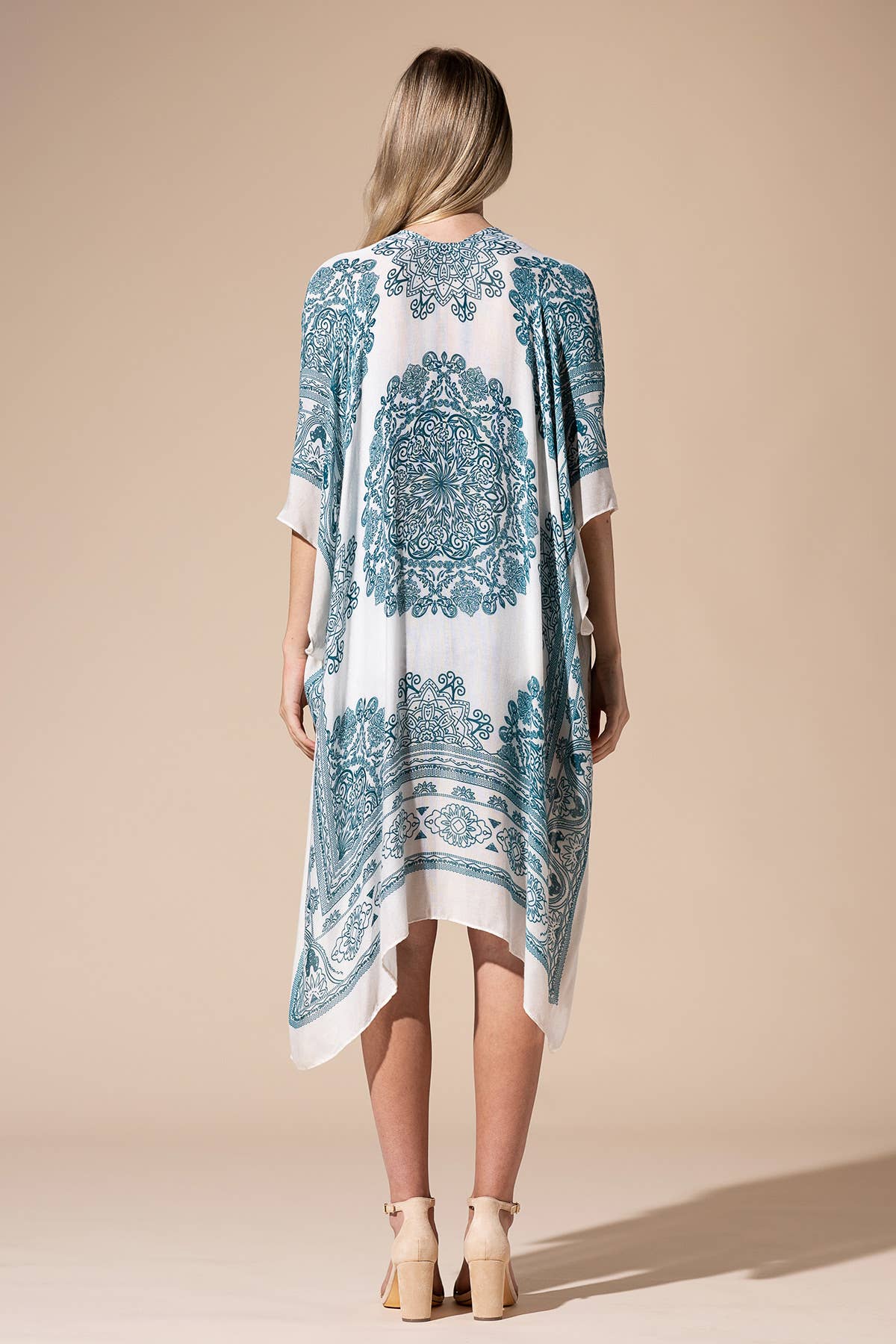 Mandala & Lotus Semi-Sheer Woven Kimono